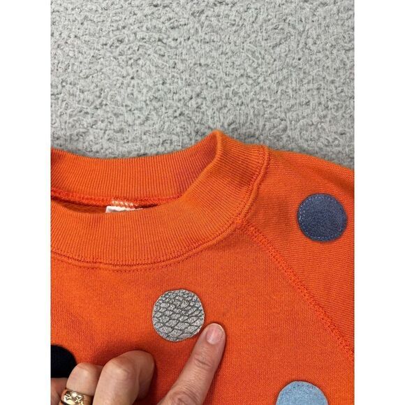 Vintage GAP Sweatshirt Womens Small Orange Polka Dot Made in USA - Picture 4 of 6